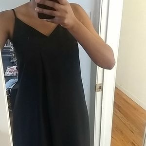 Midi length black dress